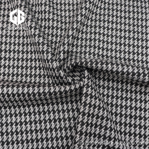 Houndstooth Design Knitted Jacquard Fabric For Clothes